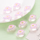 Chunky Transparent Pearl Pink Planet Acrylic Bead (19x26mm)