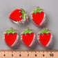 Chunky Transparent Strawberry Bead (25.5x19mm)