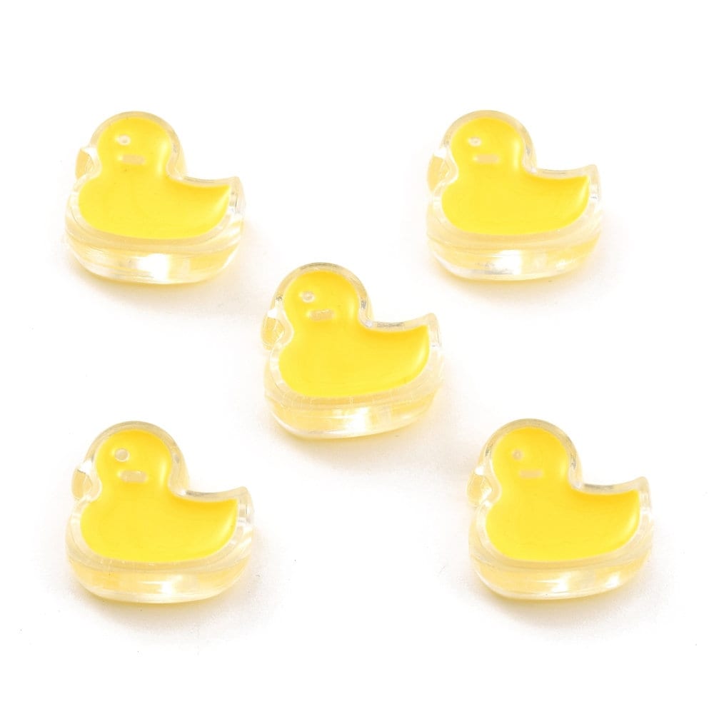 Chunky Transparent Yellow Duck Enamel Acrylic Bead (20.5x21.5MM)