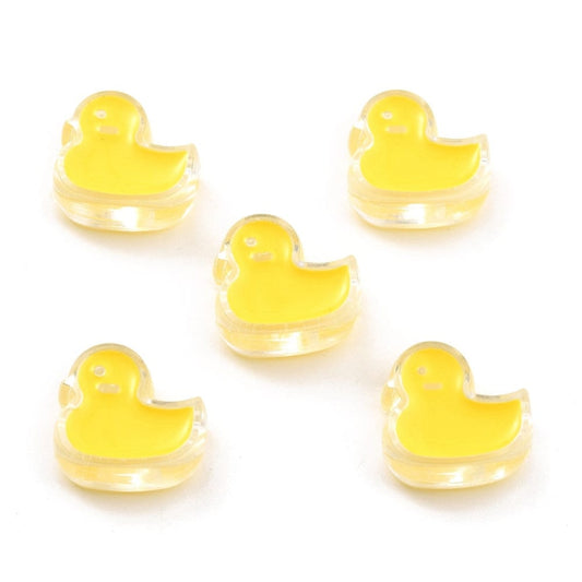 Chunky Transparent Yellow Duck Enamel Acrylic Bead (20.5x21.5MM)