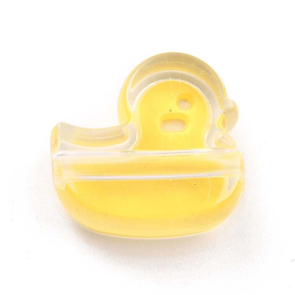 Chunky Transparent Yellow Duck Enamel Acrylic Bead (20.5x21.5MM)