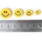 VERTICAL HOLE Yellow Flat Round Smiley Face Beads (Multiple Sizes)