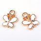 White Butterfly Alloy Enamel Charm (14.5mm x11.5mm x 2mm, Hole: 2mm)