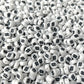 7MM White Flat Round Acrylic with Hashtag, Pound Sign Symbol Beads