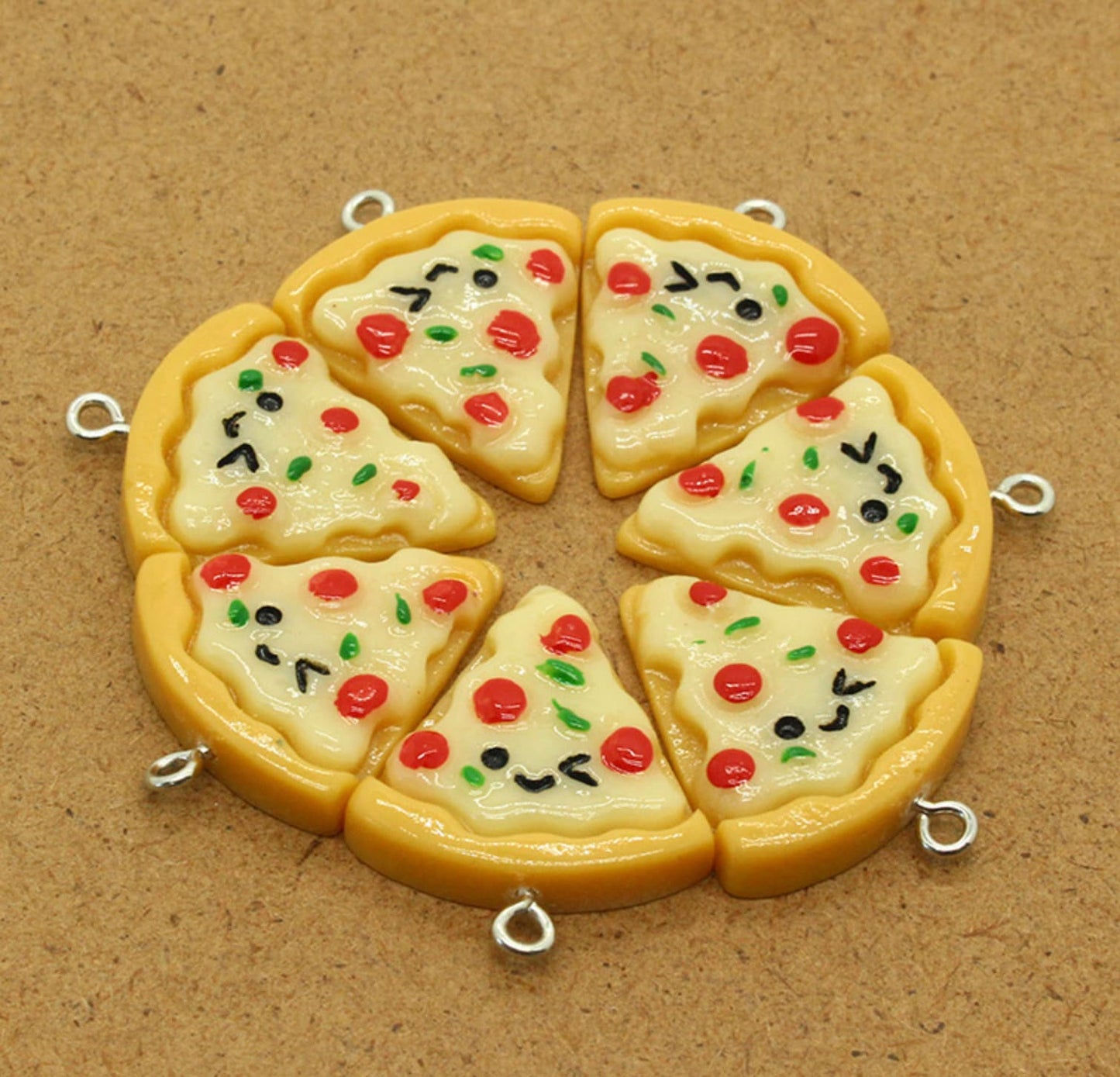 Winky Pizza Slice Acrylic Charm (26MM x 2MM)