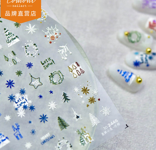 Winter Wonderland, Christmas Themed Nail Art Stickers (to2446, 2448)