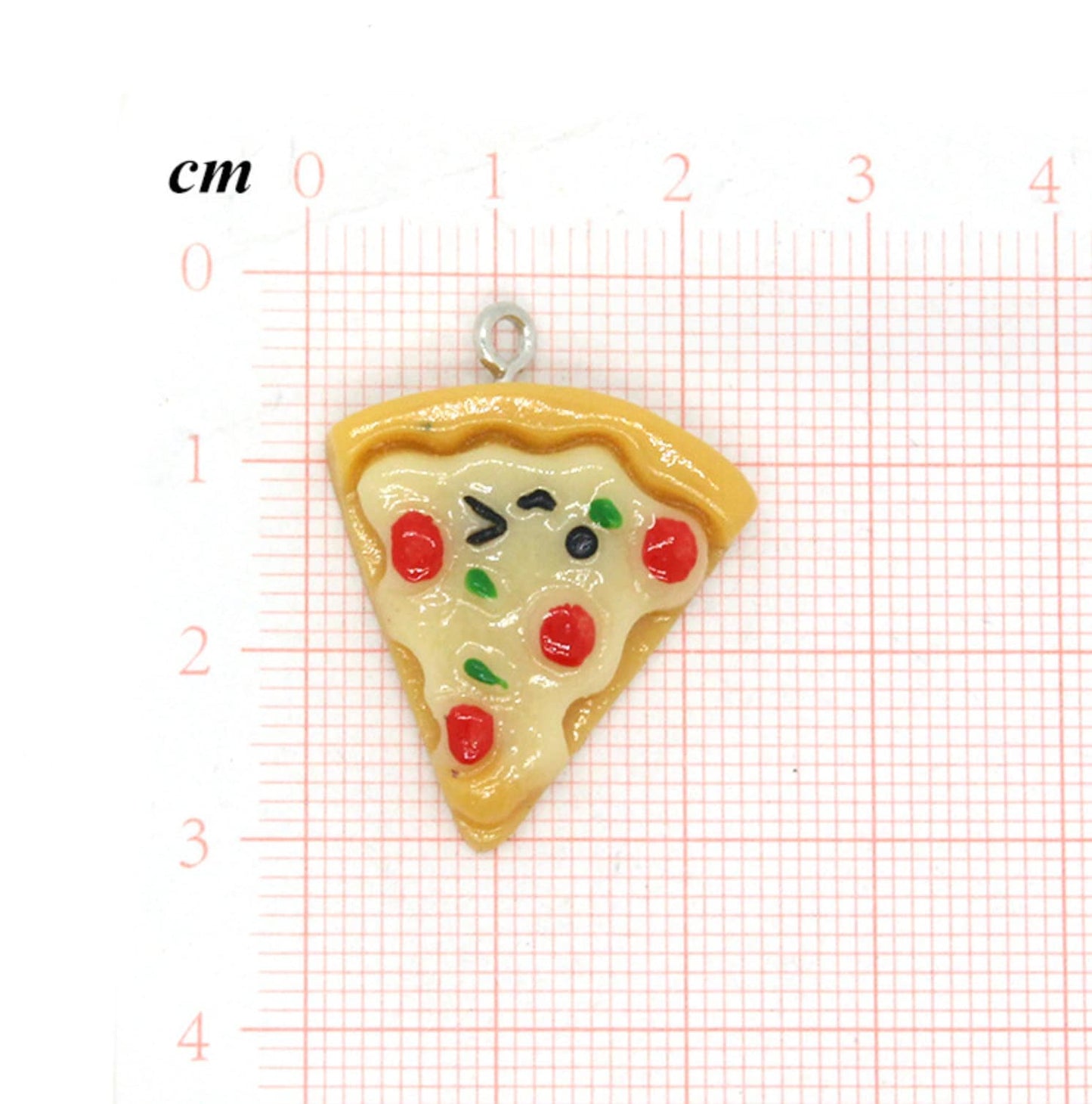 Winky Pizza Slice Acrylic Charm (26MM x 2MM)