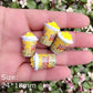 Yellow Popcorn Bucket Charms with Eye Pins (24mm x 18mm)