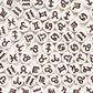 BULK White Flat Round Acrylic with Astrology Sign Symbol Beads (4mm x 7mm)