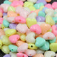 BULK 13MM Rounded Pastel Acrylic Heart Spacer Beads with Vertical Hole