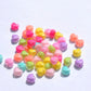 BULK 9MM Bright Colored Heart Acrylic Spacer Beads with Vertical Hole