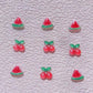10MM x 10MM Translucent Watermelon Slice and Cherry Themed 3D Nail Art Charms