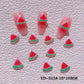10MM x 10MM Translucent Watermelon Slice and Cherry Themed 3D Nail Art Charms