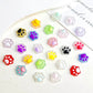 10MM x 9MM Color Changing Animal Paw 3D Nail Art Charms, Mini Cabochon