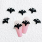 11MM x 8MM Black Bat 3D Nail Art Charms, Mini Cabochon