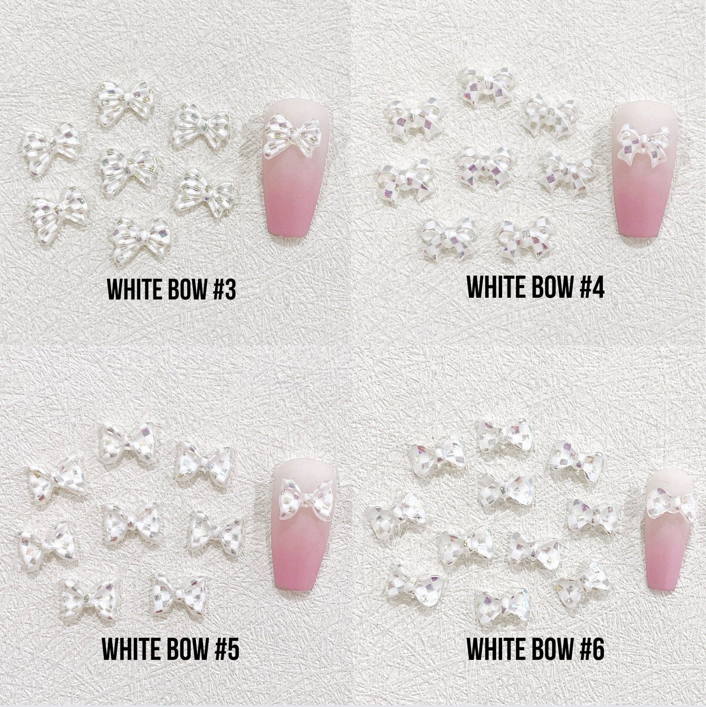 11MM Checkered Ribbon Bows Themed 3D Nail Art Charms, Mini Cabochon