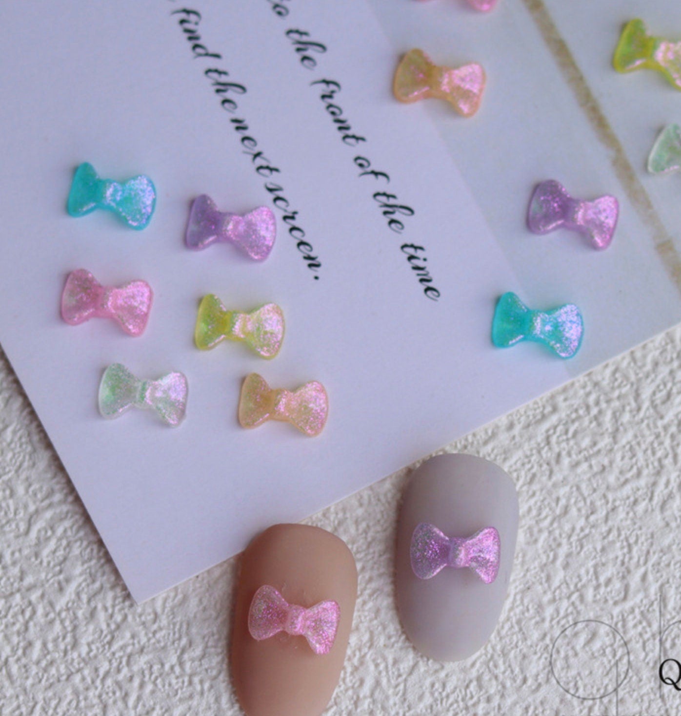 3D Glitter Shimmer Butterfly Bow, Nail Art Charms
