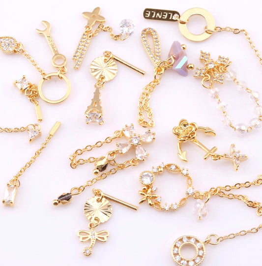 3D Long Rhinestone Chain Style Add-Ons Nail Art Charms