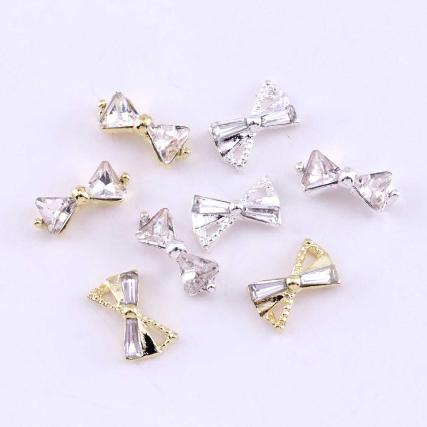 3D Rhinestone Bows Nail Art Charms, Mini Cabochon