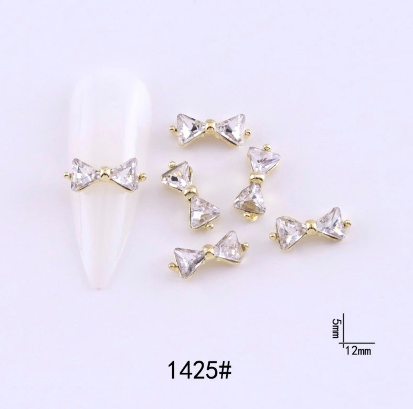 3D Rhinestone Bows Nail Art Charms, Mini Cabochon