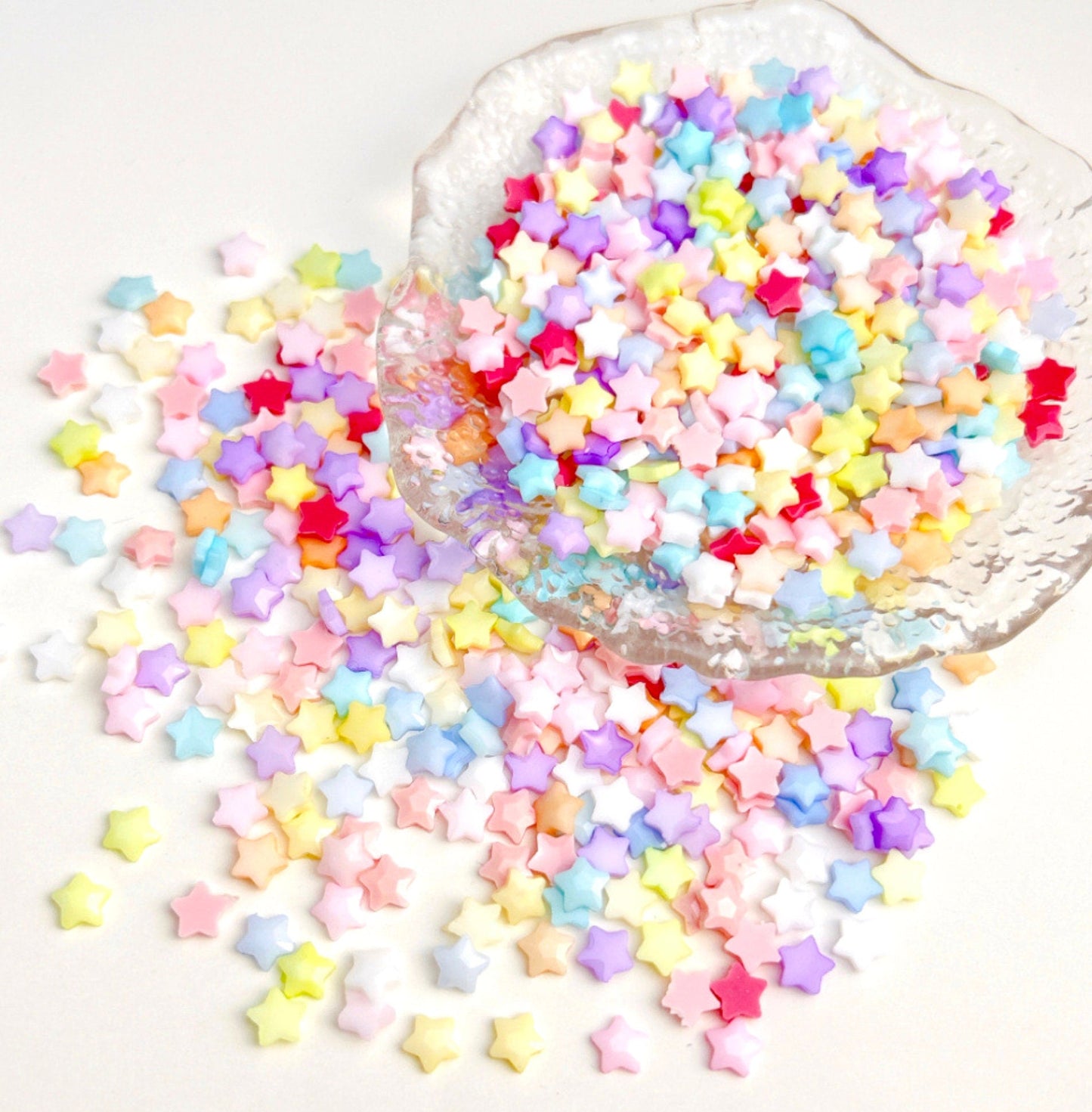 6MM Glow-in-the-Dark Dainty Puffy Stars 3D Nail Art Charms, Mini Cabochon