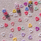 8MM x 8MM Mixed Color Heart Shaped Cutout  Nail Art Charms, Mini Cabochon
