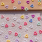 8MM x 8MM Mixed Color Heart Shaped Cutout  Nail Art Charms, Mini Cabochon