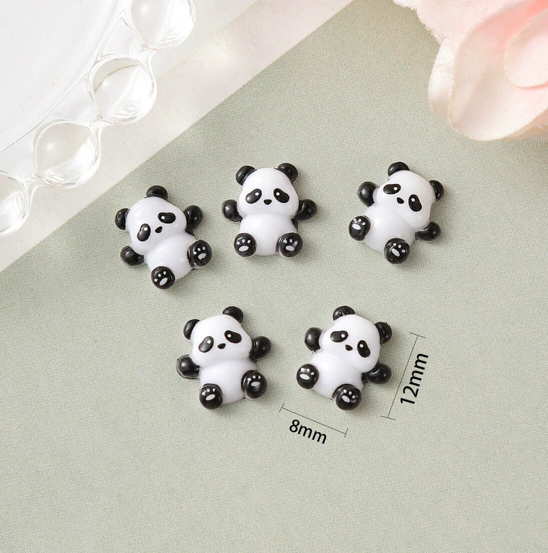 8MM x 12MM Colorful Teddy Bears 3D Nail Art Charms, Mini Cabochon