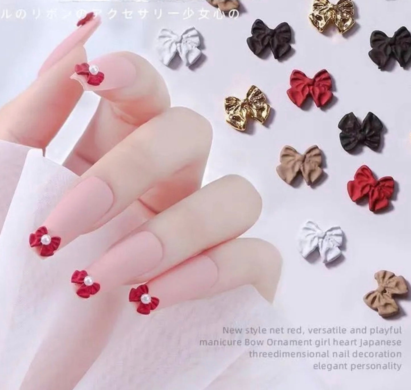 9MM 3D Mini Bow Nail Art Charms, Mini Cabochon