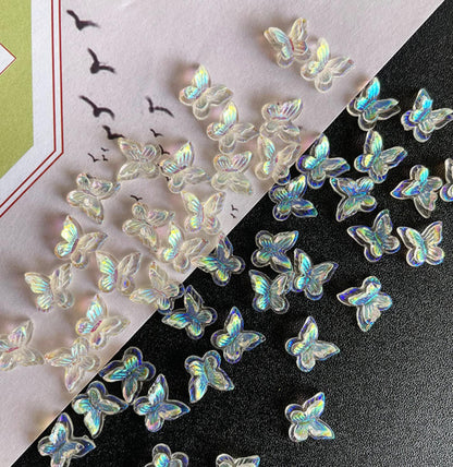 AB Butterfly 3D Nail Art Charms, Mini Cabochon (10mm x 10mm)