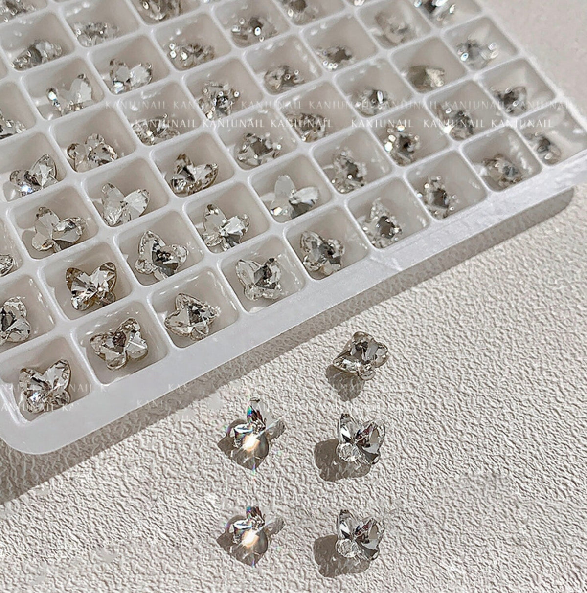 AB Crystal Butterfly Nail Art Charms, Decoden, DIY Supplies, Mini Cabochon