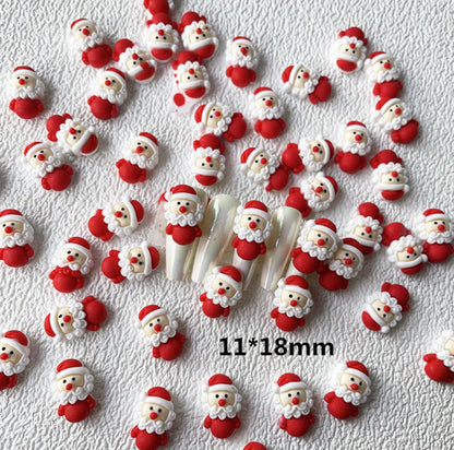 Christmas Nail Art Charms, Mini Cabochon (santa, tree, glove, bell, reindeer)