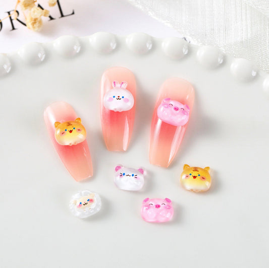 Chubby Bubble Animal Nail Art Charms, Mini Cabochon