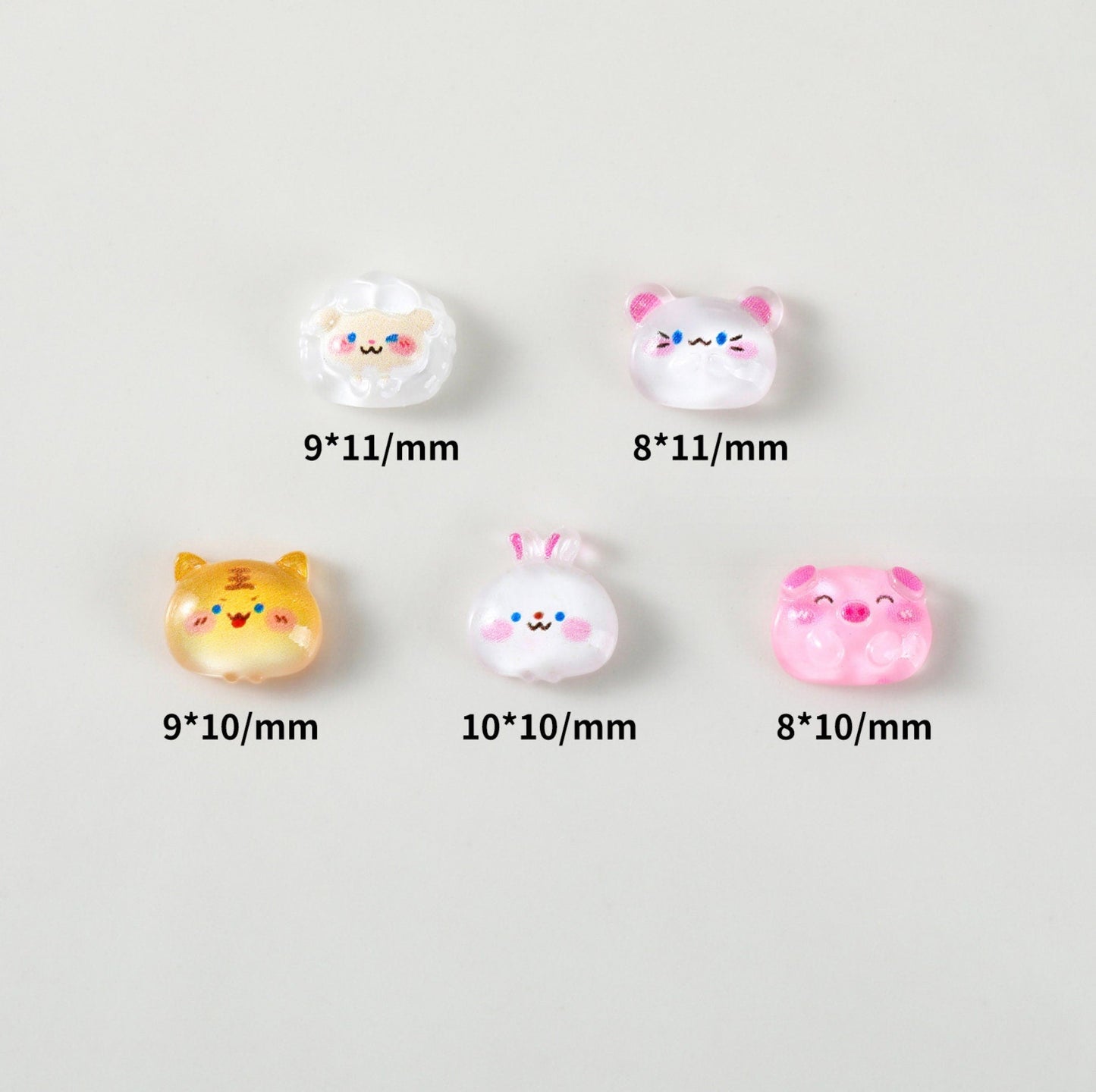 Chubby Bubble Animal Nail Art Charms, Mini Cabochon