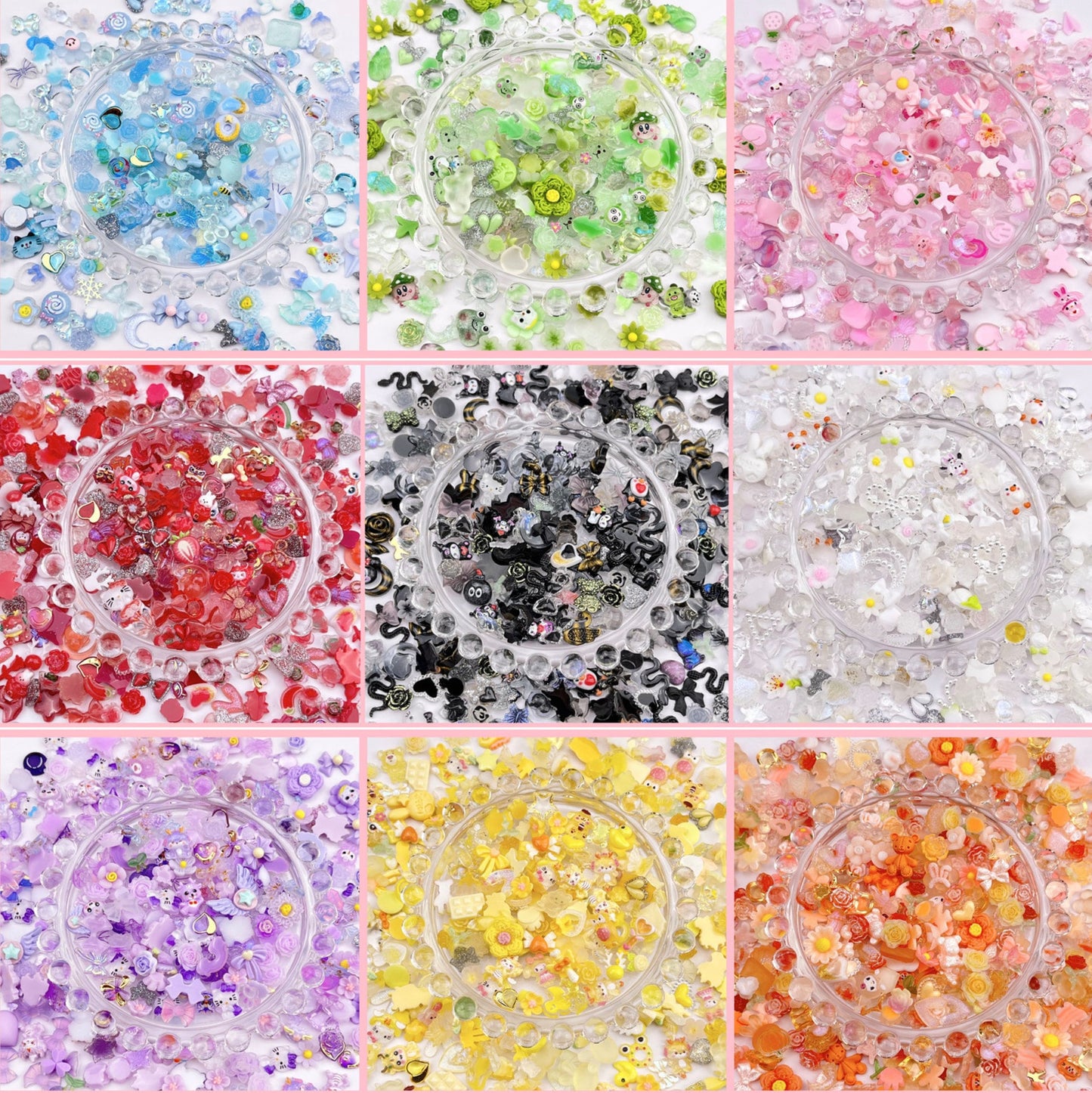 Color Coordinated Random Mix of Nail Charms, 3D Nail Art Charms, Mini Cabochon