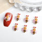 Colorful Mix of Cute Bees, Animal Themed  3D Nail Art Charms, Mini Cabochon