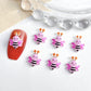 Colorful Mix of Cute Bees, Animal Themed  3D Nail Art Charms, Mini Cabochon