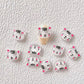 Cute Bear and Cat, Animal Themed 3D Nail Art Charms, Mini Cabochon