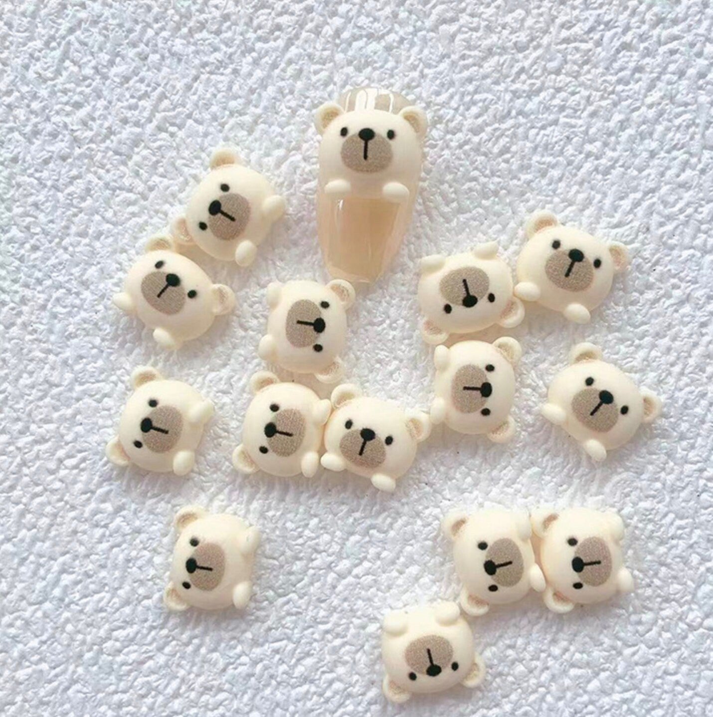 Cute Bear and Cat, Animal Themed 3D Nail Art Charms, Mini Cabochon