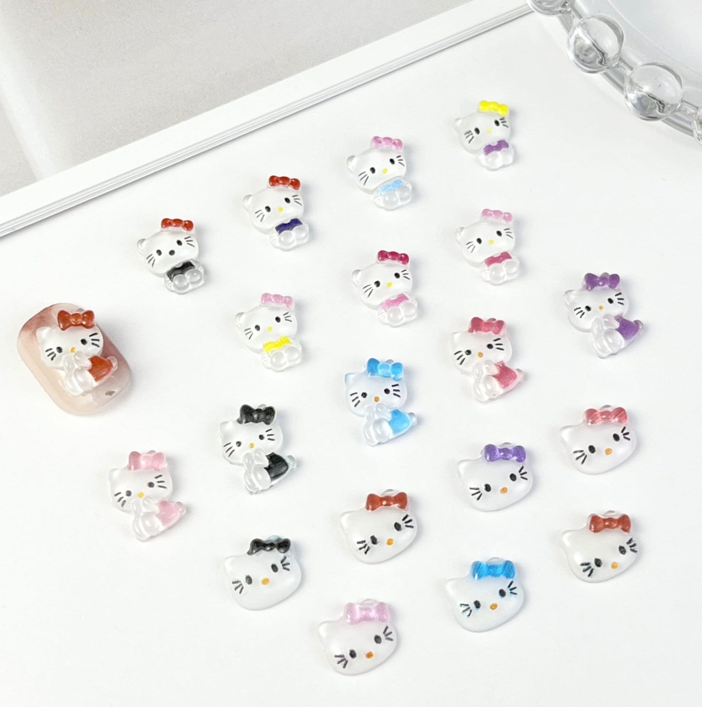 Cute Bow Kitty and Friends, 3D Nail Art Charms, Mini Cabochon