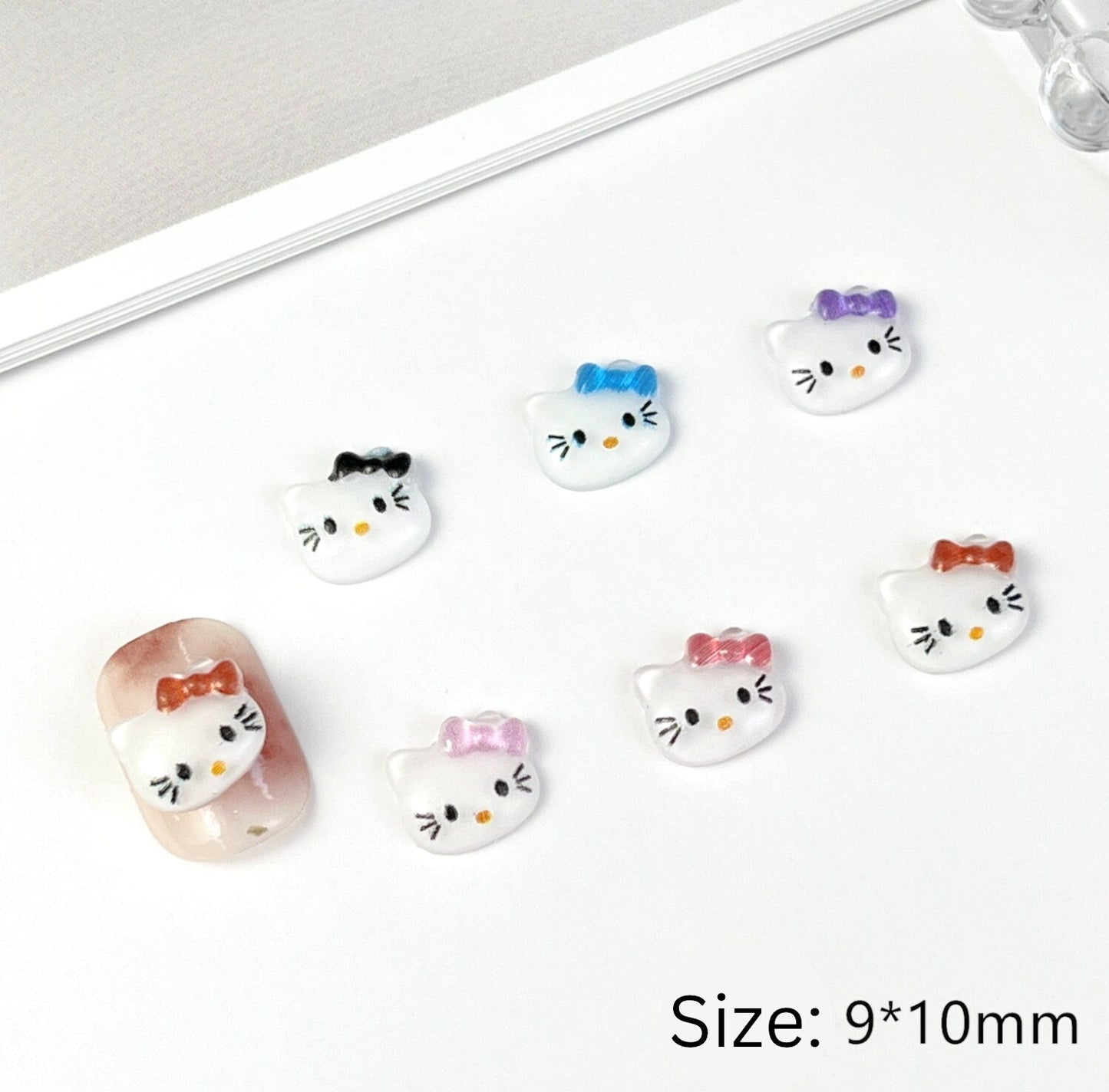 Cute Bow Kitty and Friends, 3D Nail Art Charms, Mini Cabochon
