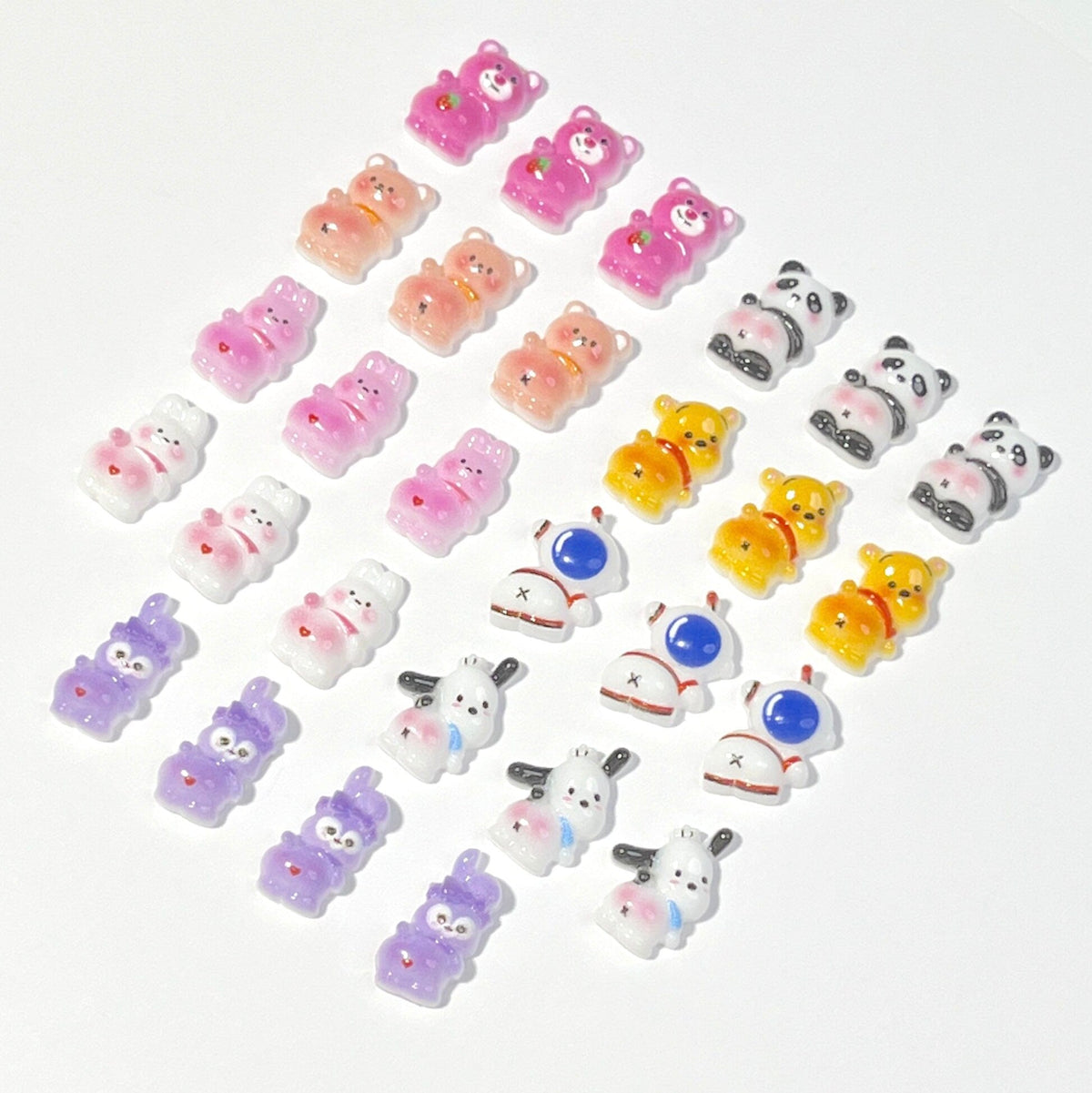 Cute Cartoon Animals with Shaking Bottom Theme Nail Art Charms, Mini Cabochon