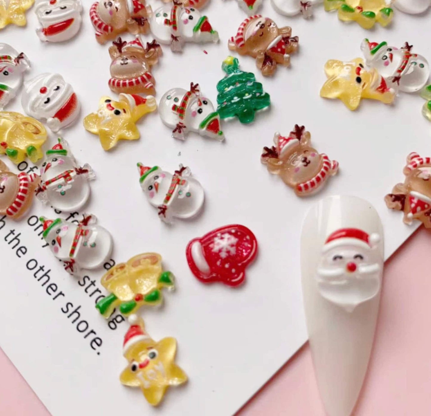 Cute Christmas Day Themed 3D Nail Art Charms, Mini Cabochon