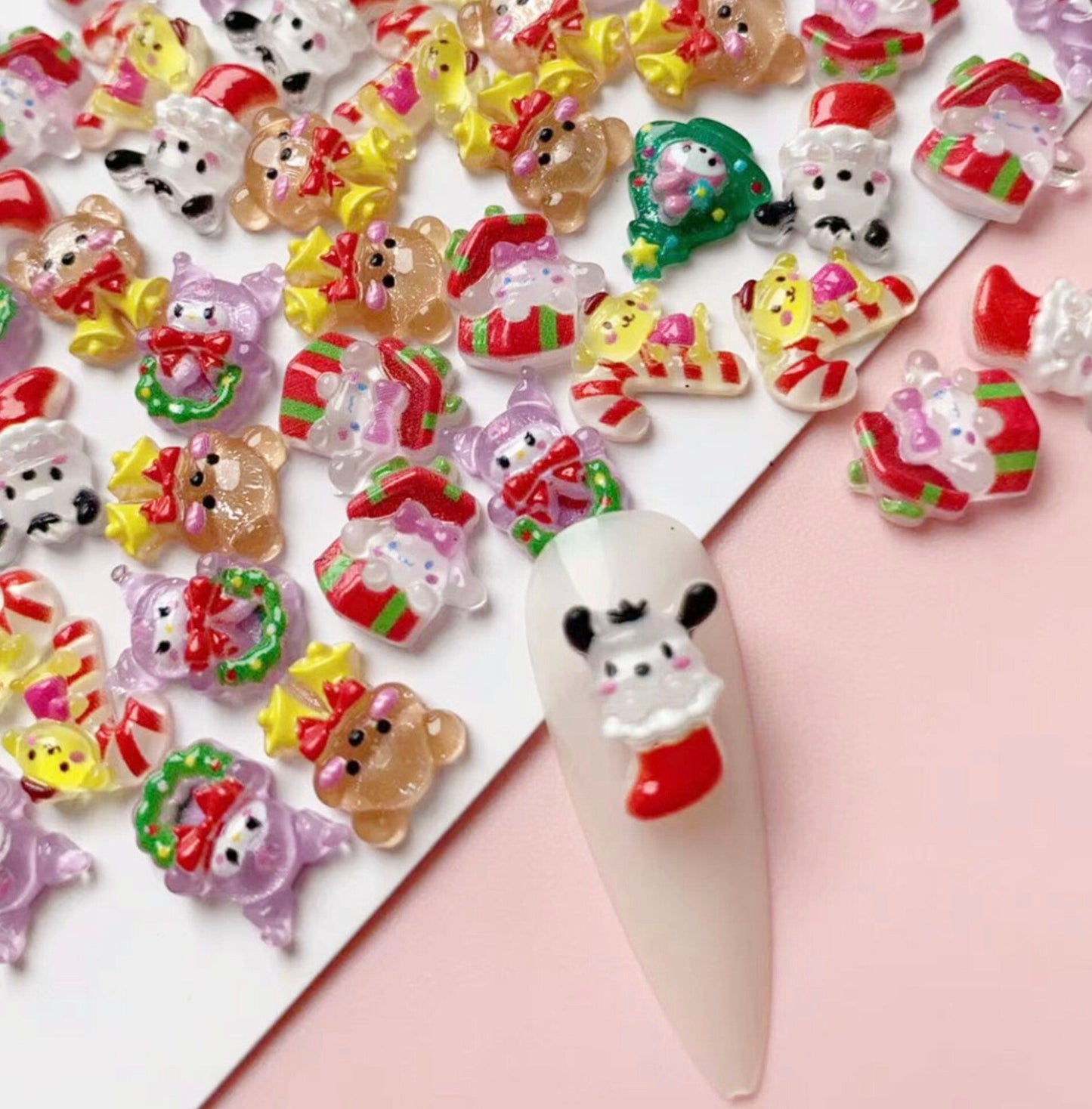 Cute Christmas Day Themed 3D Nail Art Charms, Mini Cabochon