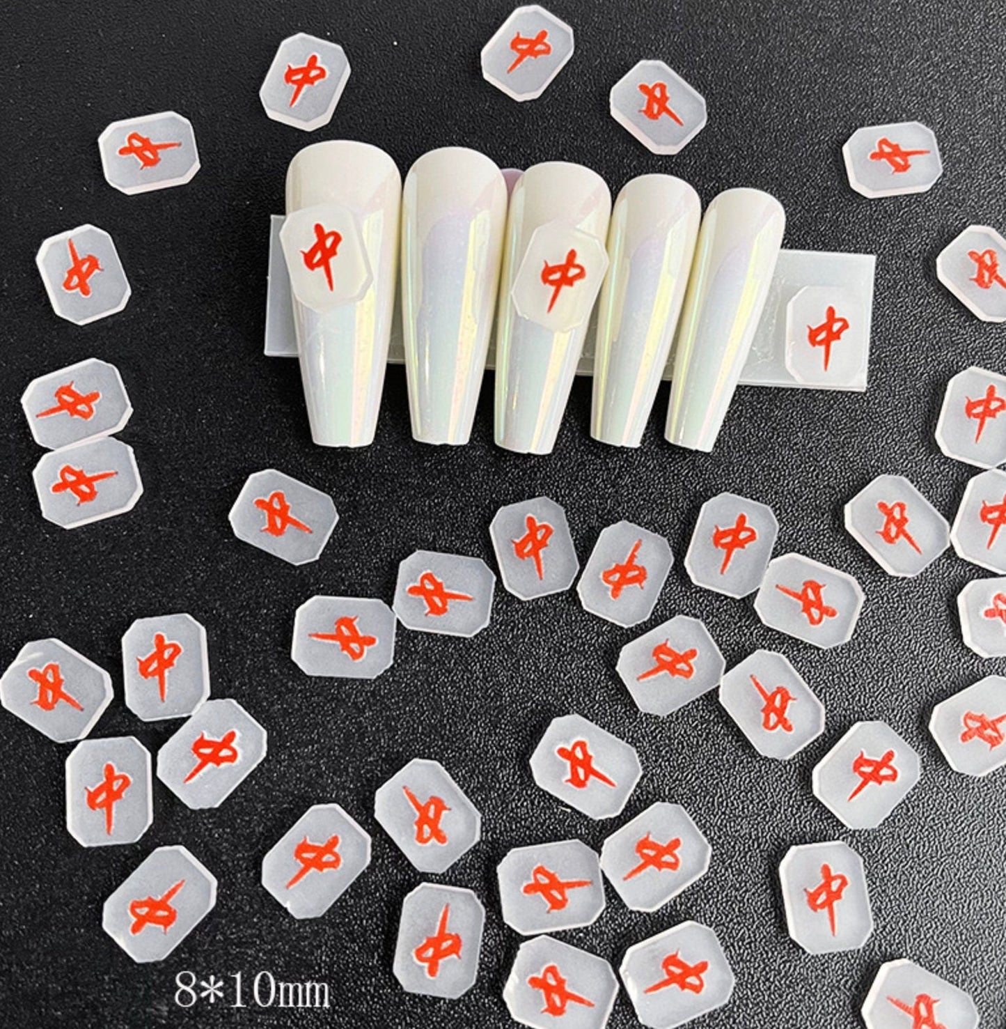 Cute Frosted Matte Mahjong Pieces Nail Art Charms, Mini Cabochon