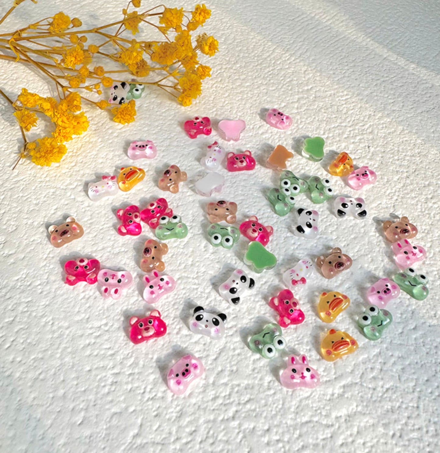 Cute Mixed Animal Eye Mask Themed 3D Nail Art Charms, Mini Cabochon