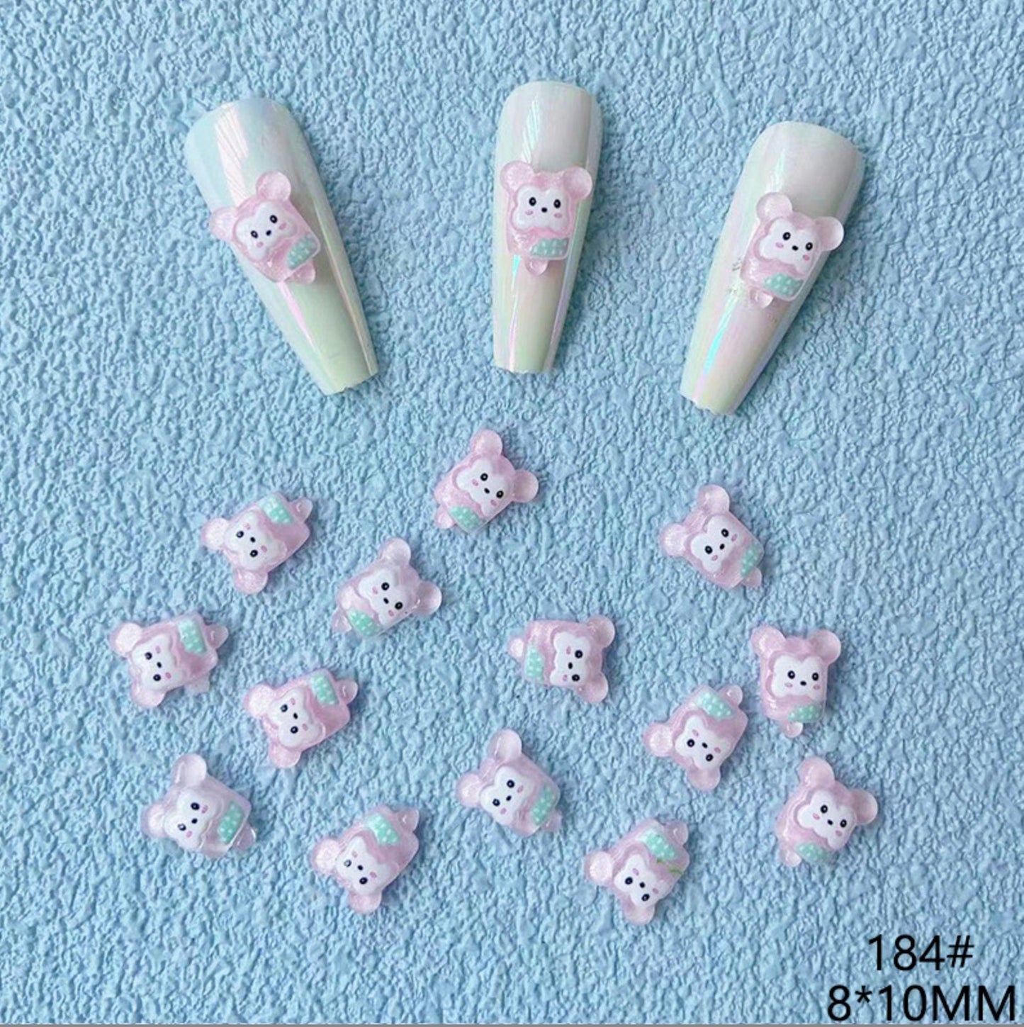 Cute Mouse,Cat, and Bear Popsicle, Animal Themed Nail Art Charms, Mini Cabochon