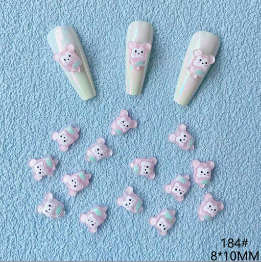 Cute Mouse,Cat, and Bear Popsicle, Animal Themed Nail Art Charms, Mini Cabochon