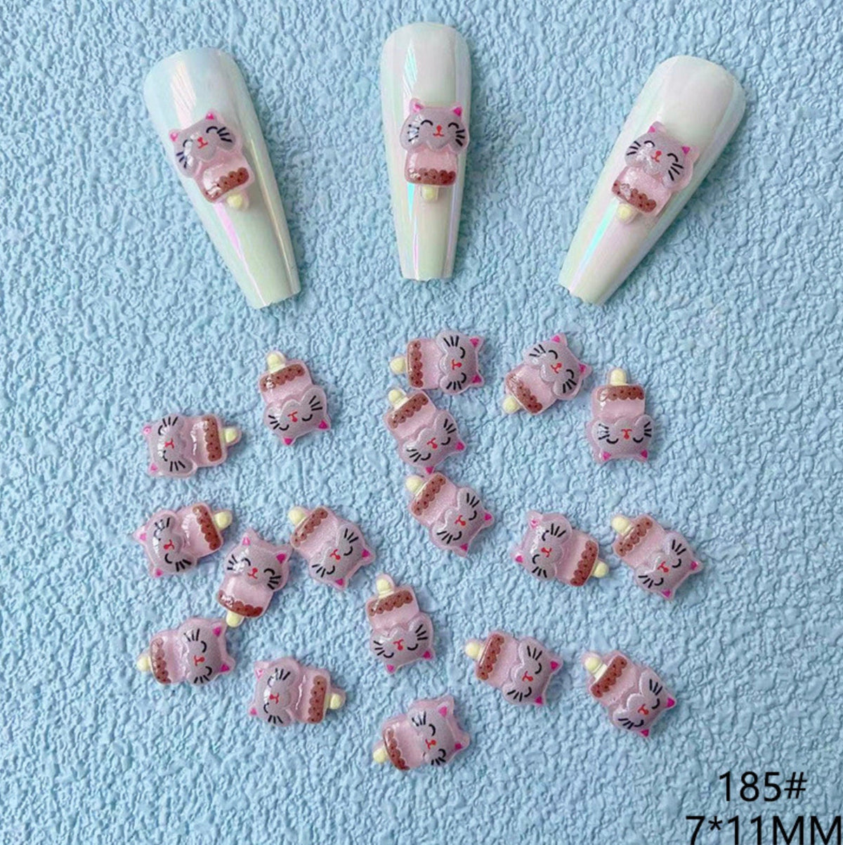 Cute Mouse,Cat, and Bear Popsicle, Animal Themed Nail Art Charms, Mini Cabochon