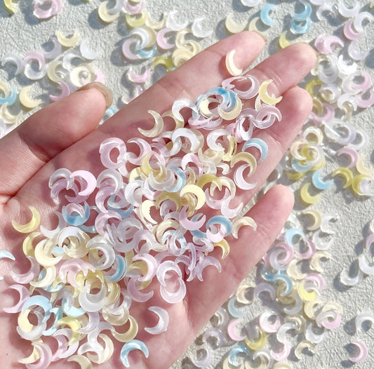 Cute Pastel Mix Color Crescent Moon, Astrology Nail Art Charms, Mini Cabochon